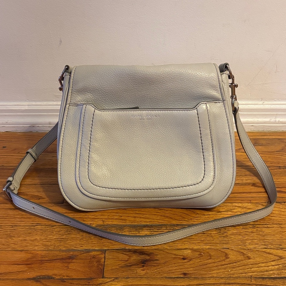 Marc Jacobs Gray Leather Saddle Bag